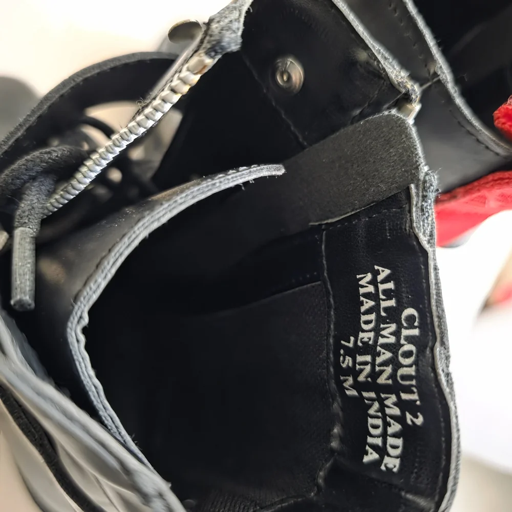 Black Combat  Boots with Red Accents 7.5 - Picture 5 of 10